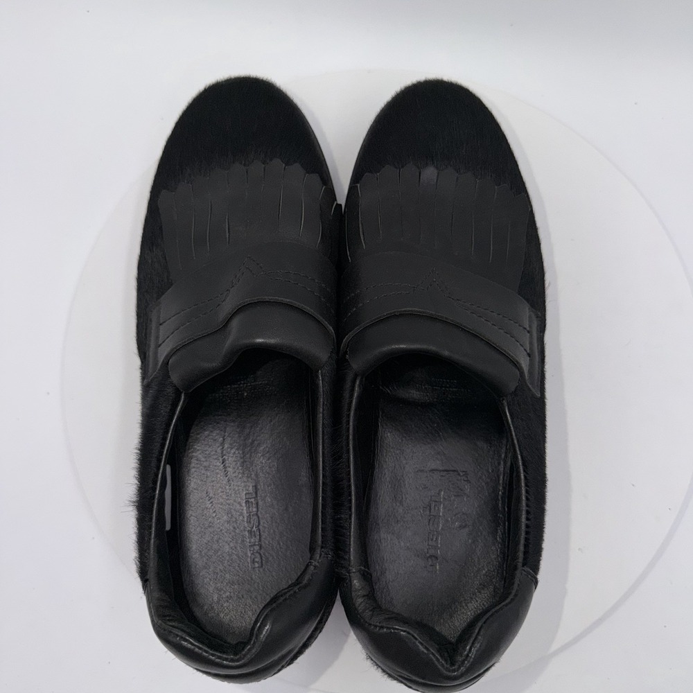 Diesel S-Andyes Black Platform Slip On Kiltie Loafer Grunge Punk Women's 9 EU 40 - Picture 6 of 8